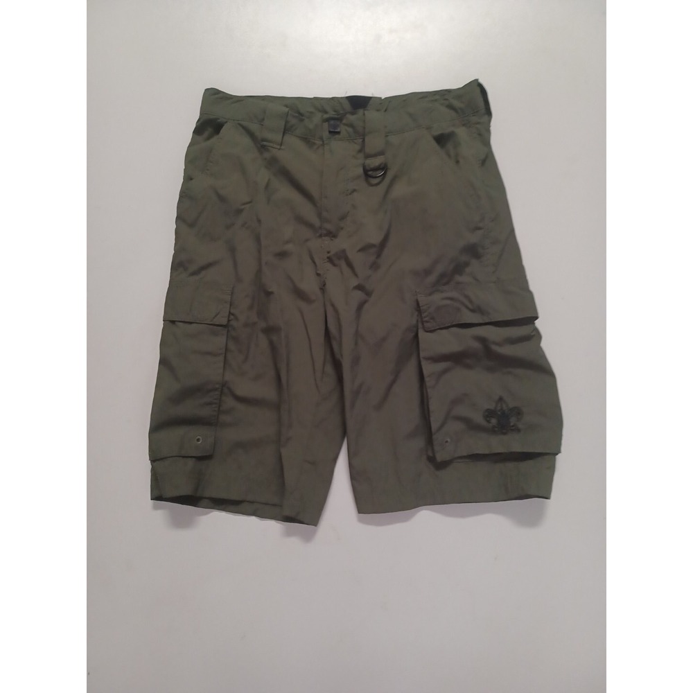 bsa shorts youth L green nylon cargo centennial waterproff pouch boy scouts